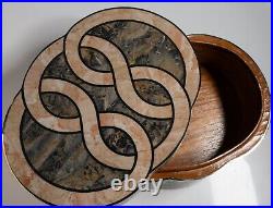 Very Rare Maitland Smith Style Box Inlaid Stone/Marble Brass Wood 6lbs 13x10x4in