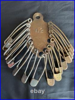 Very Rare Military Laundry Pins Complete Brass Silver Navy Safety Pins Army Pins