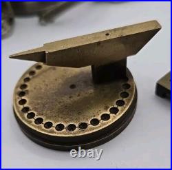 Very Rare Miniature Jewelers Watchmakers Brass Anvil & Stand