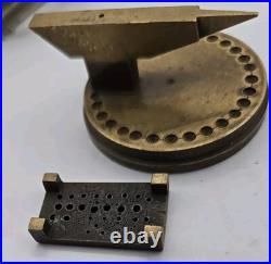 Very Rare Miniature Jewelers Watchmakers Brass Anvil & Stand