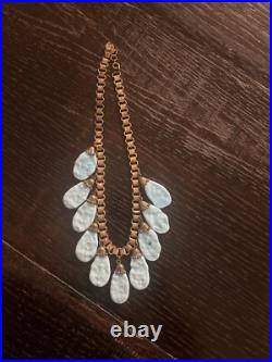 Very Rare Miriam Haskell Turquoise Glass And Brass