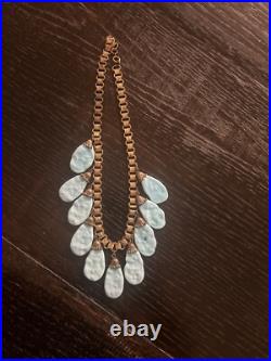 Very Rare Miriam Haskell Turquoise Glass And Brass