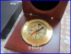 Very Rare Mont Blanc Brass Compass In Wooden Box