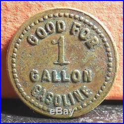 Very Rare ND J. E. Carson & Sons 1 Gallon Gasoline Colchester Ills Token