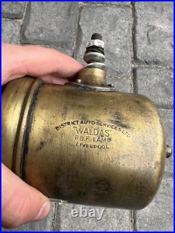 Very Rare Old Brass Waldas Pbf Lamp Liverpool District Auto Services Ltd Car Etc
