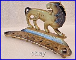 Very Rare Old'' Fantasia'' Israel Brass Menorah Hanukkah Jewish Judaica 50's