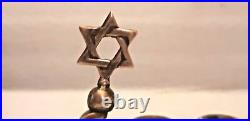 Very Rare Old Vtg Menorah Brass Star Of David Israel Judaica 1950
