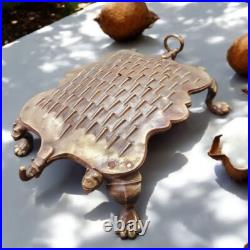Very Rare Original Antique Pure Brass Vintage Grater Scraper with Animal Shape