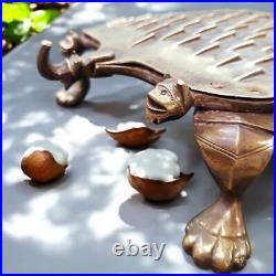 Very Rare Original Antique Pure Brass Vintage Grater Scraper with Animal Shape