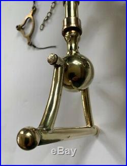 Very Rare Original Antique Victorian Brass Door Bell Pull