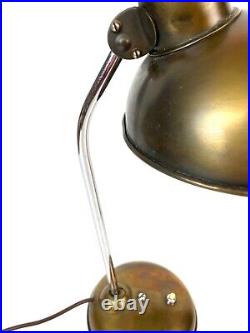 Very Rare Original Bauhaus Art Deco German Brass Desk Office Lamp By Helo