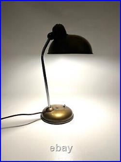 Very Rare Original Bauhaus Art Deco German Brass Desk Office Lamp By Helo