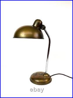 Very Rare Original Bauhaus Art Deco German Brass Desk Office Lamp By Helo