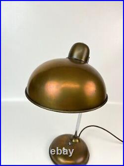 Very Rare Original Bauhaus Art Deco German Brass Desk Office Lamp By Helo