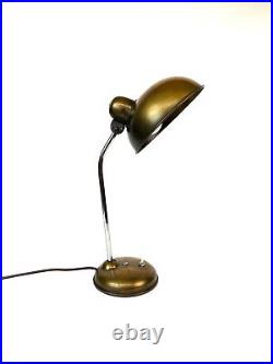 Very Rare Original Bauhaus Art Deco German Brass Desk Office Lamp By Helo