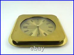 Very Rare Original MID Century Golden Brass Vintage Wall Clock By Kienzle