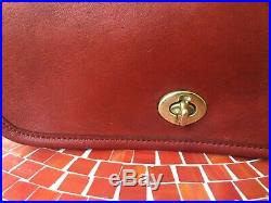 Very Rare Original NYC Dinky Vintage Coach Shoulder Bag in Oxblood Red. 1970s