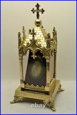 + Very Rare! Ornate Brass Reliquary Shrine/House withRelics of 5 Martyrs + (CU931)