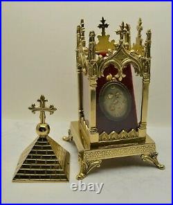 + Very Rare! Ornate Brass Reliquary Shrine/House withRelics of 5 Martyrs + (CU931)