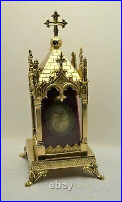 + Very Rare! Ornate Brass Reliquary Shrine/House withRelics of 5 Martyrs + (CU931)