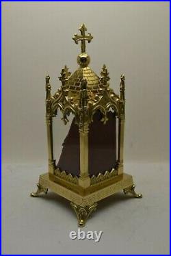 + Very Rare! Ornate Brass Reliquary Shrine/House withRelics of 5 Martyrs + (CU931)