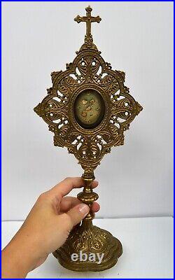 Very Rare! Ornate Brass Reliquary with Large Relics of 5 Martyrs (CU931)