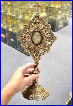 Very Rare! Ornate Brass Reliquary with Large Relics of 5 Martyrs (CU931)