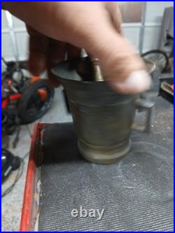 Very Rare Over 125 Year Old solid brass 18th Century Bronze Mortar and Pest