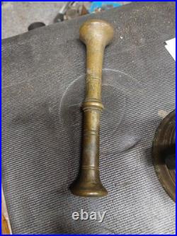 Very Rare Over 125 Year Old solid brass 18th Century Bronze Mortar and Pest