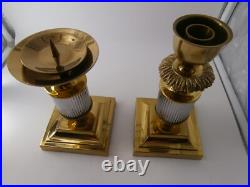 Very Rare PAIR OF ANNICK NAUDY MCM SOLID BRASS CANDLE HOLDER