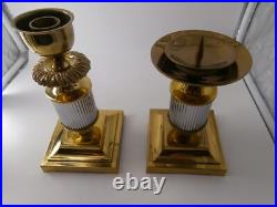 Very Rare PAIR OF ANNICK NAUDY MCM SOLID BRASS CANDLE HOLDER