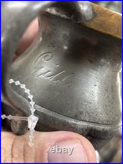 Very Rare Pair Of Antique Pewter /brass Cups By W. R. Loftus London