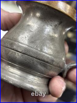 Very Rare Pair Of Antique Pewter /brass Cups By W. R. Loftus London