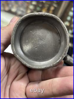 Very Rare Pair Of Antique Pewter /brass Cups By W. R. Loftus London