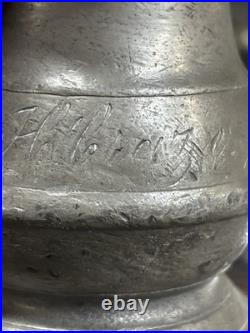 Very Rare Pair Of Antique Pewter /brass Cups By W. R. Loftus London