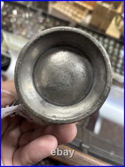 Very Rare Pair Of Antique Pewter /brass Cups By W. R. Loftus London