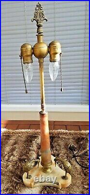 Very Rare Pair Of Italian Art Nouveau Marble Brass Egret Electric Figural Lamps