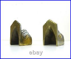 Very Rare Pair Of Vintage Brutalist MID Century Brass Cast Abstract Bookends 60s