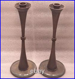 Very Rare! Pal Bell Israel Candlsticks Brass& Glass Holy Sabbath Judaica Jewish