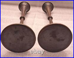 Very Rare! Pal Bell Israel Candlsticks Brass& Glass Holy Sabbath Judaica Jewish Very Rare! Pal Bell Israel Candlsticks Brass& Glass Holy Sabbath Judaica Jewish