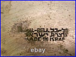 Very Rare! Pal Bell Israel Candlsticks Brass& Glass Holy Sabbath Judaica Jewish Very Rare! Pal Bell Israel Candlsticks Brass& Glass Holy Sabbath Judaica Jewish