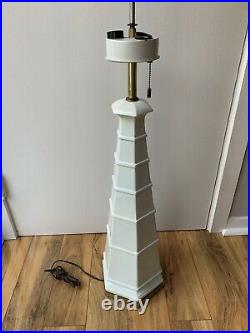 Very Rare Parzinger MID Century Modern Porcelain Obelisk Lamp Gerald Thurston