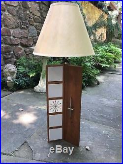 Very Rare Paul McCobb Walnut and Pomona Tile Table Lamp Mid-Century Modern Eames
