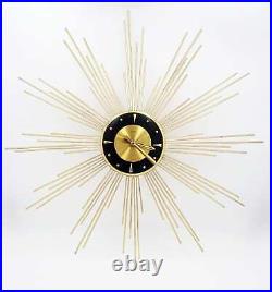 Very Rare Positively Superb Brass Welby Atomic Starburst HUGE Wall Clock 1960s
