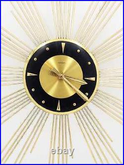 Very Rare Positively Superb Brass Welby Atomic Starburst HUGE Wall Clock 1960s