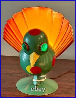 Very Rare Rare Art Deco Futuristic Woolfie Bird Lamp By Walter Von Nessen
