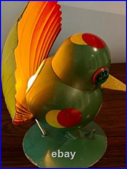 Very Rare Rare Art Deco Futuristic Woolfie Bird Lamp By Walter Von Nessen