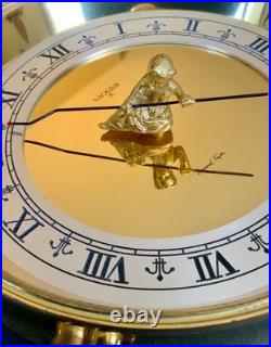 Very Rare SWISS Luxor 8 Annular Table Clock 8Day Philosopher Pole Silver Dial
