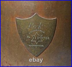 Very Rare Set Of 3 Copper & Brass 19th. C. Harrisburg, Pa. Dry Measures