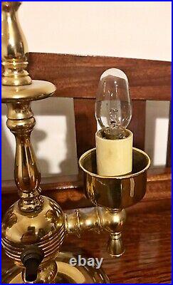 Very Rare Small Two Globe Desk/Table Lamp Well Made Heavy Brass